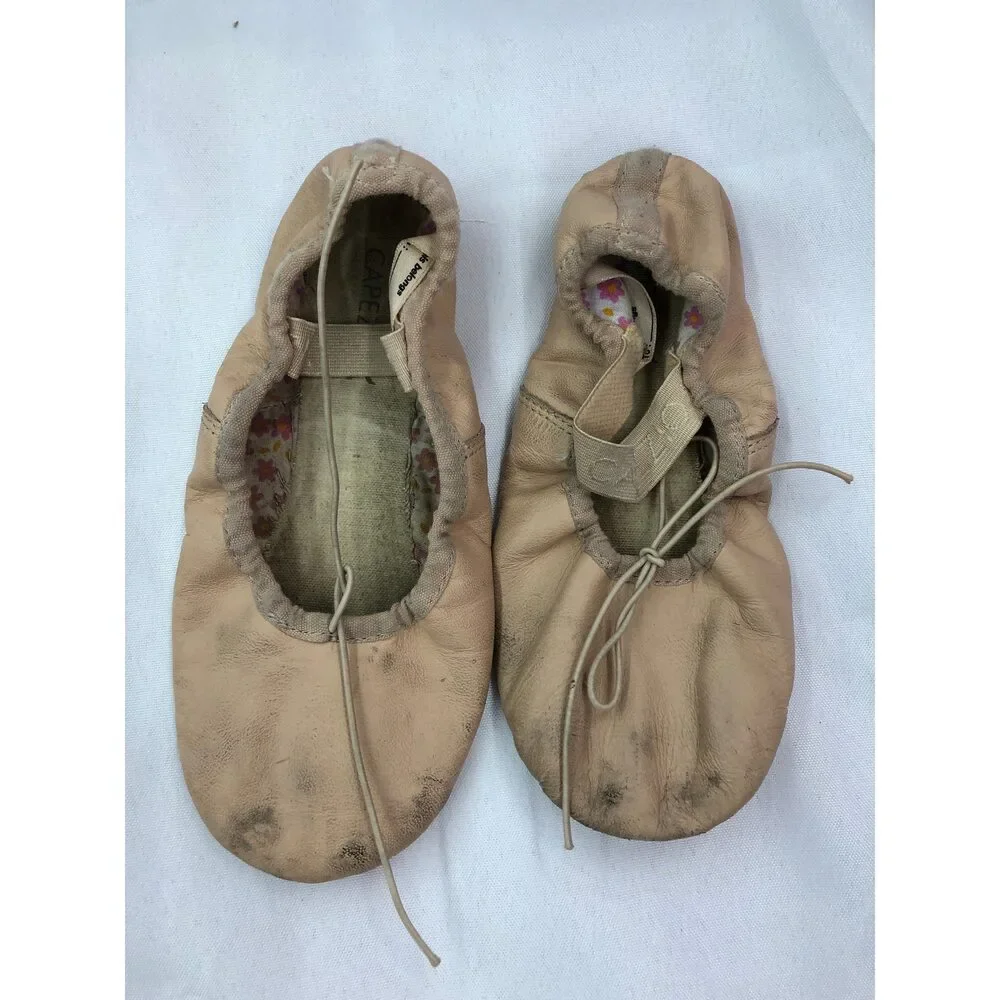 Pre-Owned Dance Ballet Shoes Capezio Child 1.5M Tie Drawstring Leather Single S